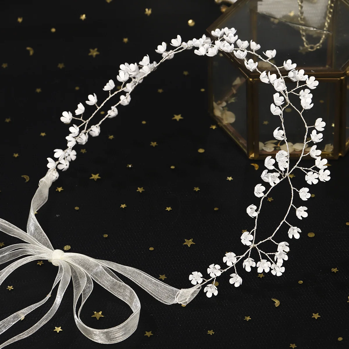 

Floralbride Handmade Ins style Alloy Flower Leaf Rhinestone Pearl Bridal Headband Wedding Vine Hair Accessories Women Jewelry