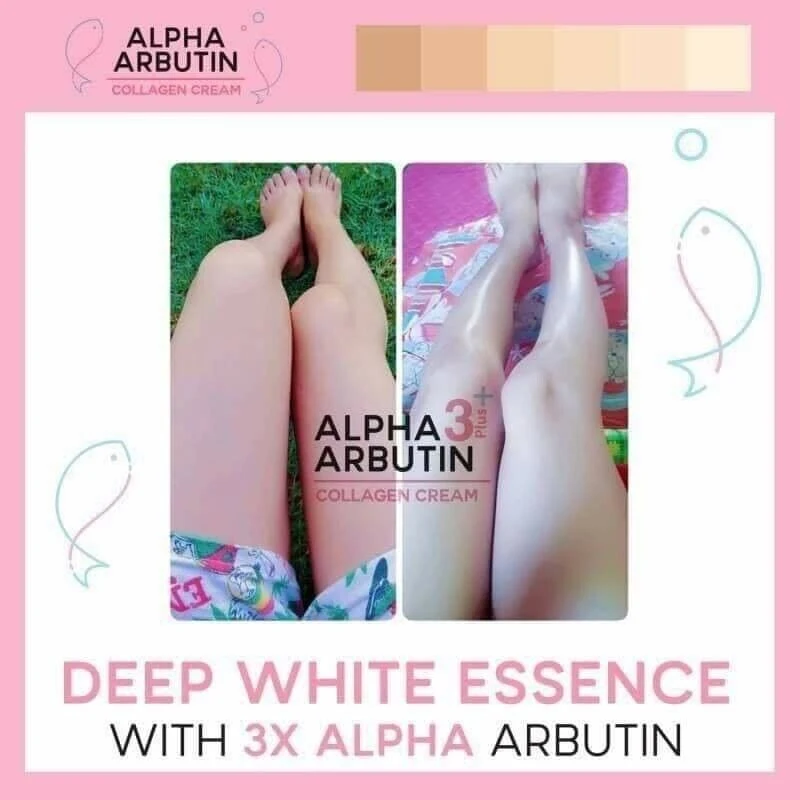 Thai Alpha Arbutin 3 Plus Collagen Intensive Whitening Body Lotion Serum Fades Dark Spots Reduces Melanin Diminishes