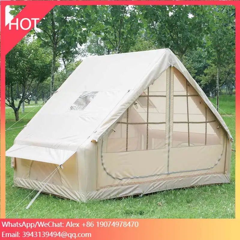 

Надувная семейная палатка для глэмпинга площадью 6 кв.м. с одной дверью, без окон, всесезонная, простая в установке, из ткани Оксфорд, УФ-стойкая, водонепроницаемая