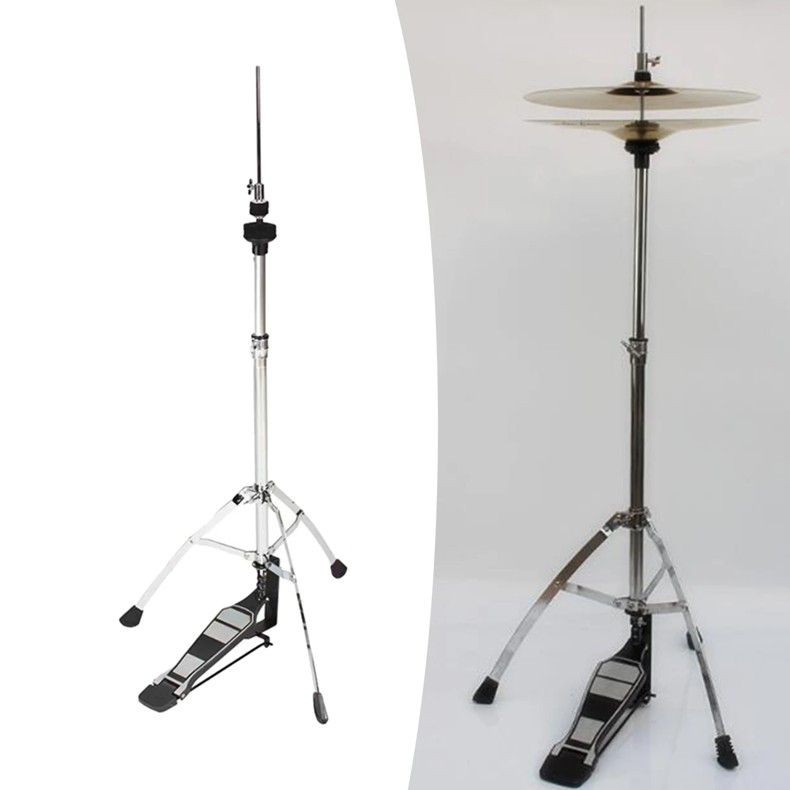 Metal Cymbal Stand Drum Cymbal Arm Long Footboard Adjustable High Hat Stand Pedal Folding Bracket Swivel Legs Accessories