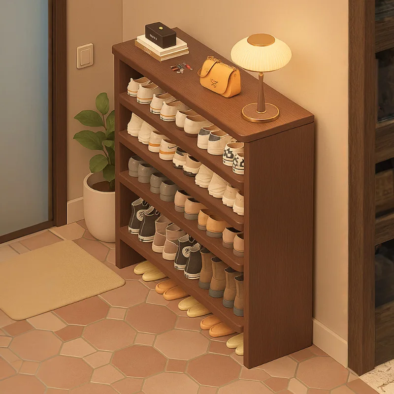 Home Shoe Cabinet Home Door Storage Cabinet Integrated Against The Wall Locker Entering The Door Porch God Ultra-thin Large-capa