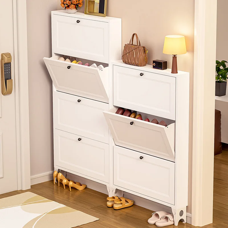 The new tipper cabinet is ultra-thin, the entrance hallway is against wall, the modern and simple household invisible