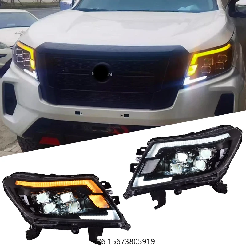 

for Navara Frontier NP300 Navarra Headlights 2014 2023 Car Accessories Head Lights Upgrade LED Headlamp DRL