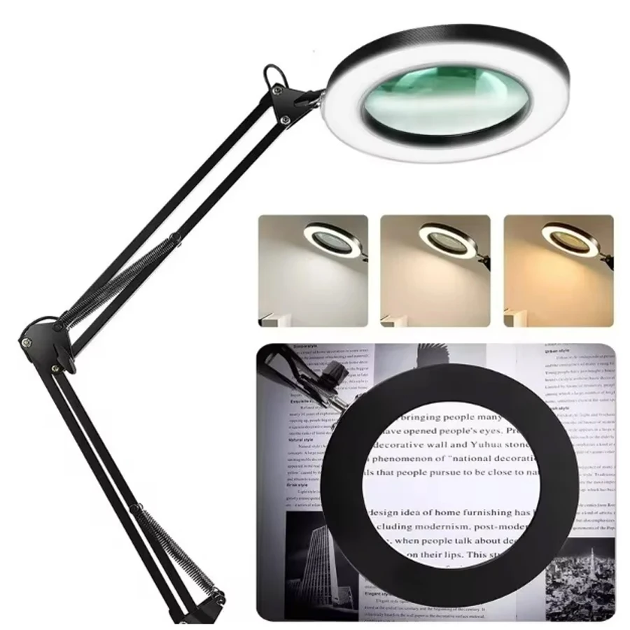 NEW 72LED 8X/10X Illuminated Magnifier USB 3 Colors LED Magnifying Glass for Soldering Iron Repair/Table Lamp/Skincare Beauty
