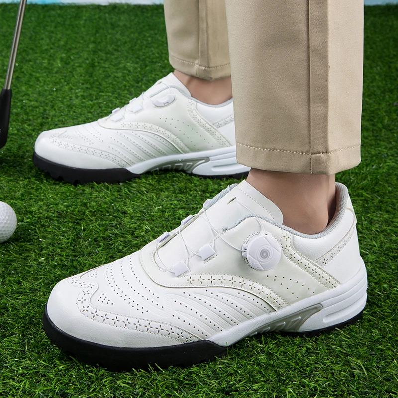 Leisure golf sports shoes Leather waterproof breathable wear-resistant fixed nail traction shoes Fashion women's shoes36-46