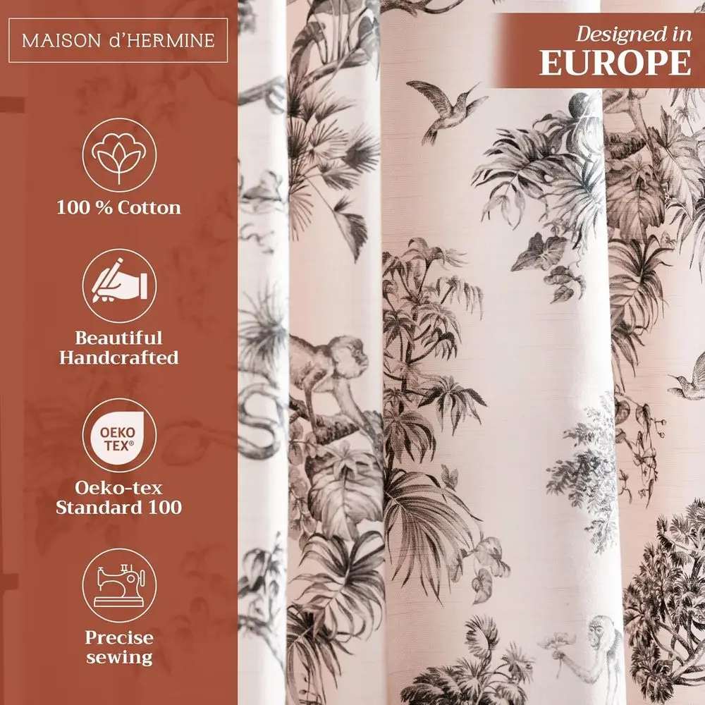 لوحة ستارة تويلي 50 × 108 من القطن 100% مع جيوب قضيب لنوافذ غرفة المعيشة (رمادي بونوبو) #2