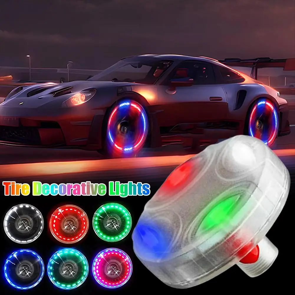 1pc Wheel Lights Cap LED RGB Car Auto Solar Energy Flash Wheel Tire Light Lamp Decor 4 Modes LED Light Cap Cover Accessories