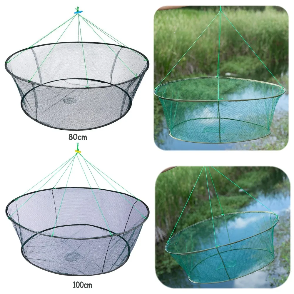 

Foldable Drop Net Fishing Landing Prawn Bait Crab Shrimp Pier Harbour Pond Mesh for Vertical Shore Use Fishing Tools