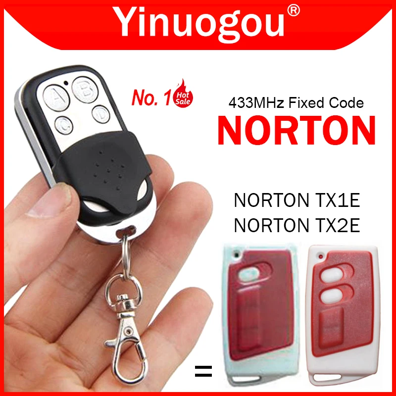 NORTON TX1E TX2E Garage Door Remote Control 433MHz Fixed Code