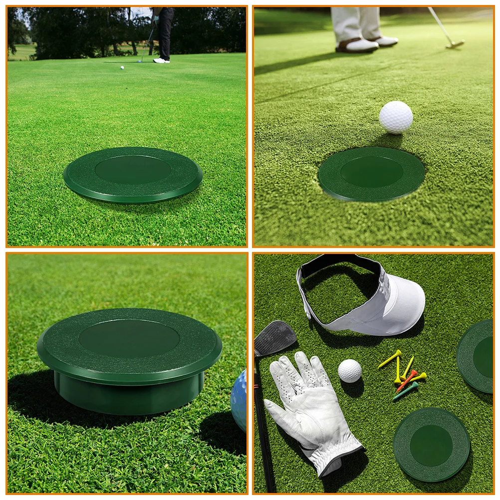 Cubierta de taza con agujero verde para Golf, cubiertas de Golf, herramienta práctica de Golf, suministros de entrenamiento, tapa de plástico para Putter al aire libre