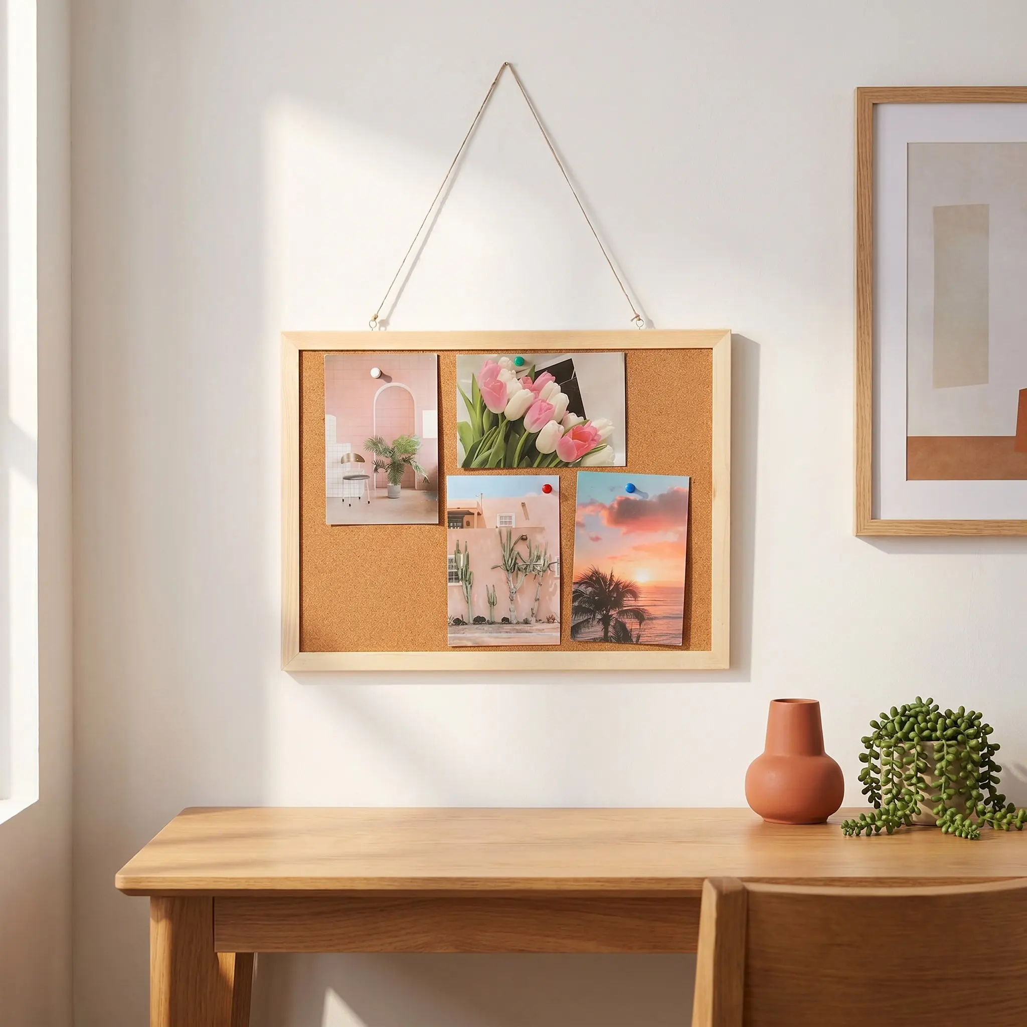 

1Set Small Wood Cork Board Bulletin Display Memo Notice Board for Wall Office Home Classroom Bulletin Boards Corkboard