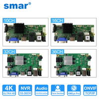 Smar CCTV 9CH 10CH 16CH 32CH 4K NVR Motherboard H.265+Network Video  Recorder For 5MP 8MP IP Camera Support Face Detection ONVIF