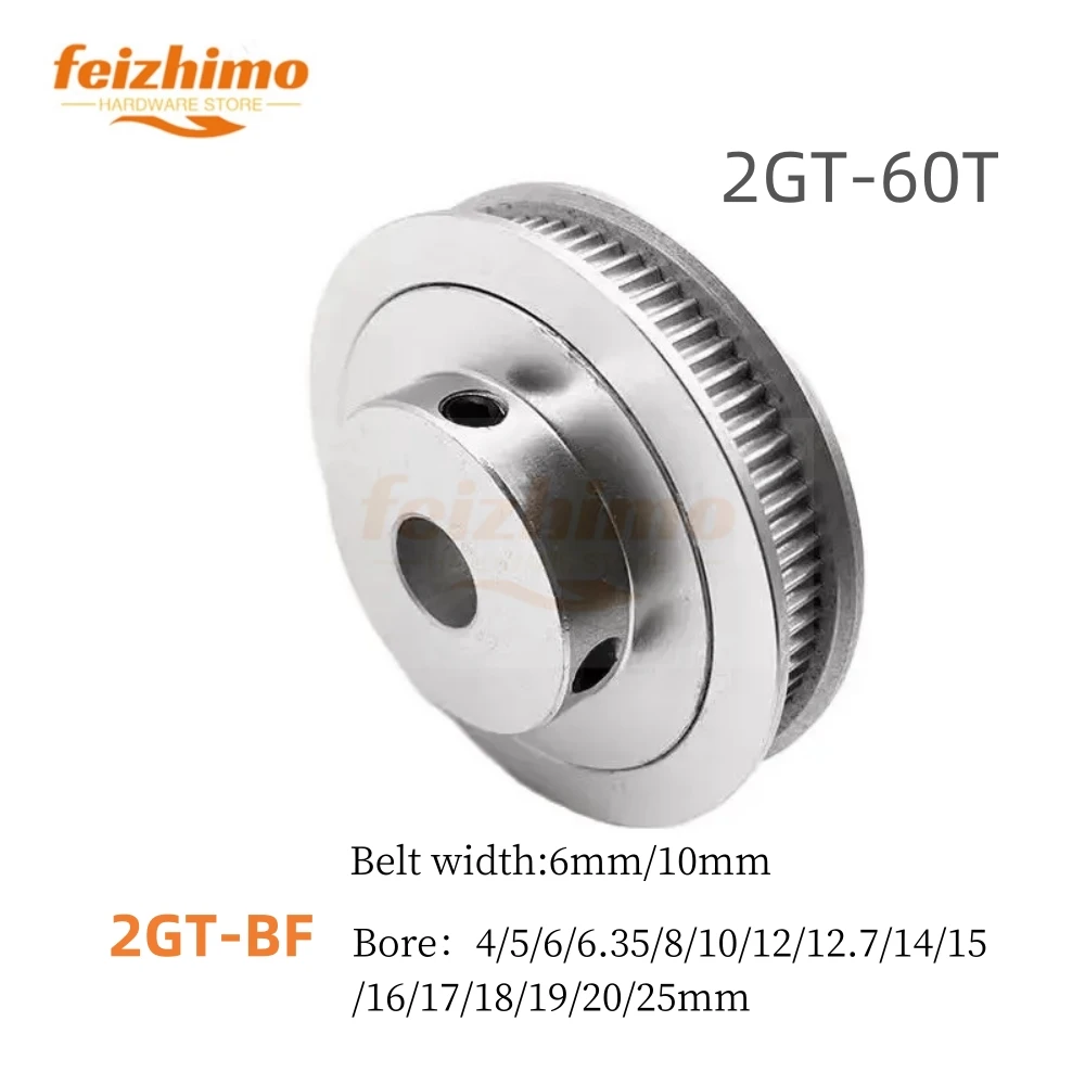 3D Printer Parts GT2 Timing Pulley 2GT 60T Tooth Teeth ,Bore 5/6/8/10/12/14/15/16/17-20mm Synchronous Wheels Width 6mm/10mm Belt