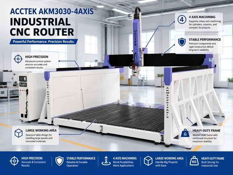 4 Axis CNC Router Machine 3000x3000mm Woodworking Engraving Cutting Milling Machine 1325 1530 2040 CNC Carver Machine