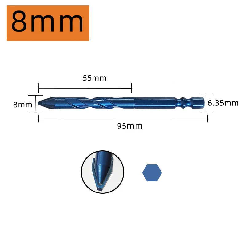 4pcs 6-12mm  Drill Bits Carbide Drilling For Wall Glass Wood Metal Tiles For 6.35mm Drlling On Drywall Drill Bit