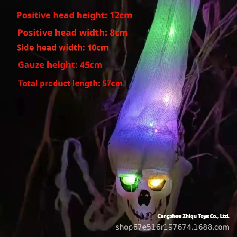 

Новейшее украшение для розыгрыша с черепом ужасов на Хэллоуин: светящийся подвесной призрак и подвесная голова, светодиодный декоративный реквизит для вечеринок