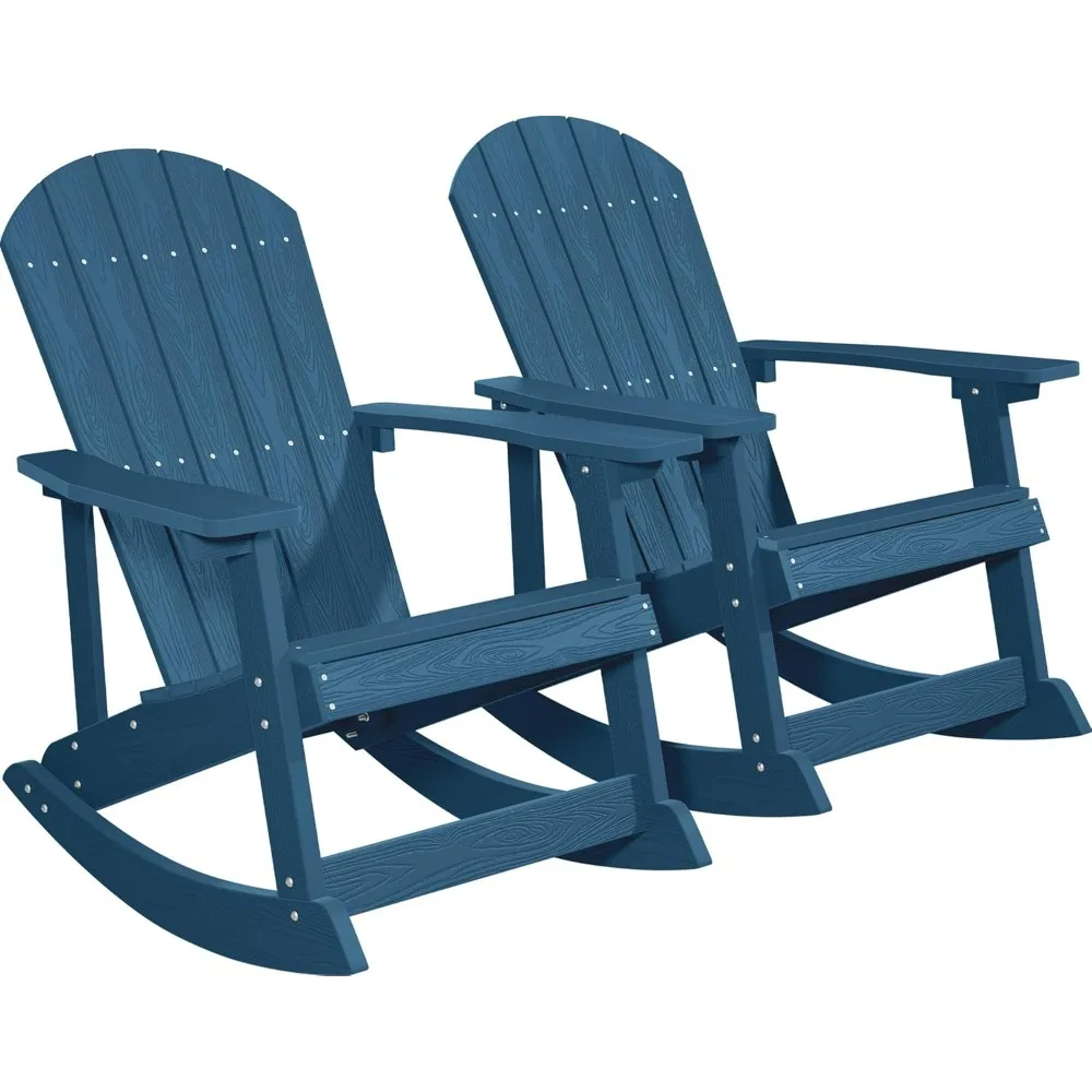 

Набор из 2-х уличных кресел-качалок Adirondack, кресло-качалка для патио с широкой спинкой, большой размер, вид из дерева, пластика, материала для сада