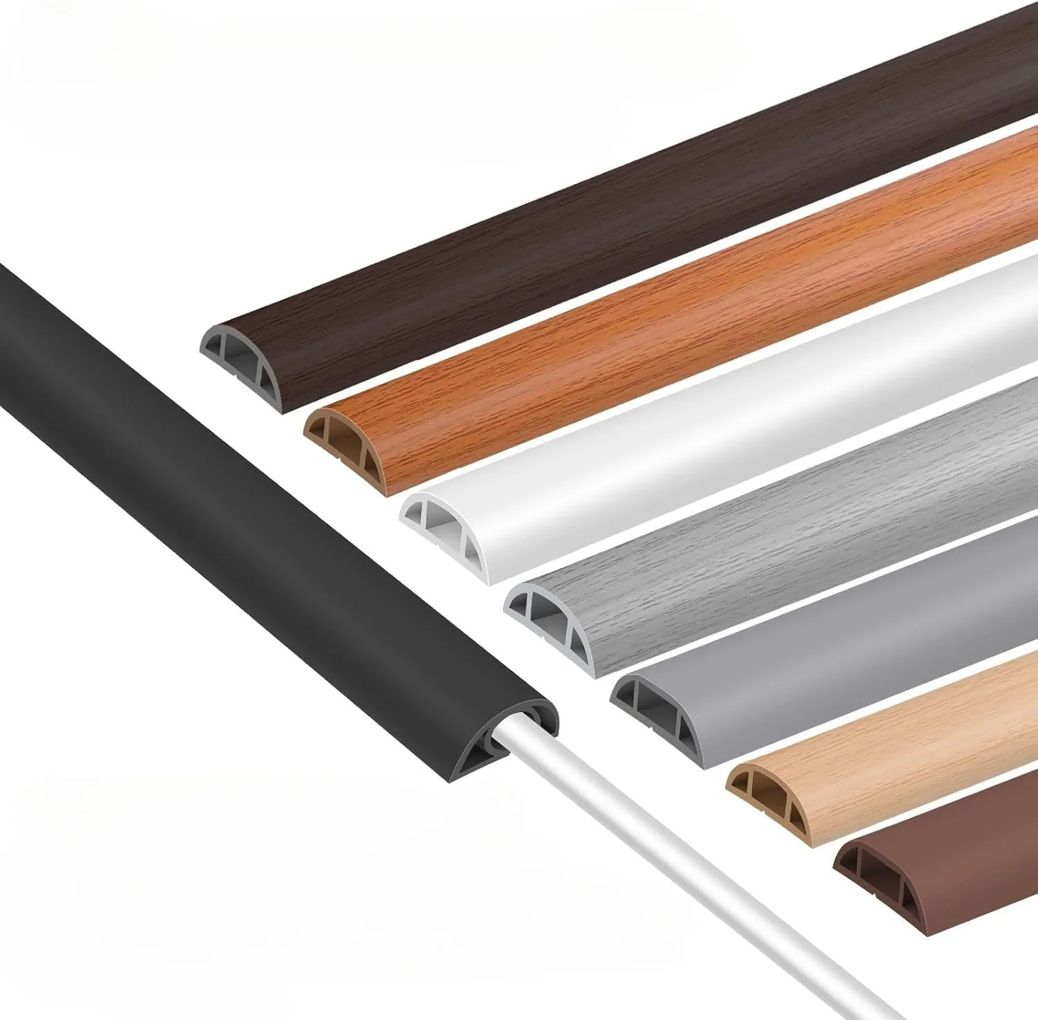 1PC 2M/78.74in Flexible Floor Cable Duct, Self-adhesive, Pvc Floor Cable Protection, Cable Bridge,  Cable Duct, Cable Hide