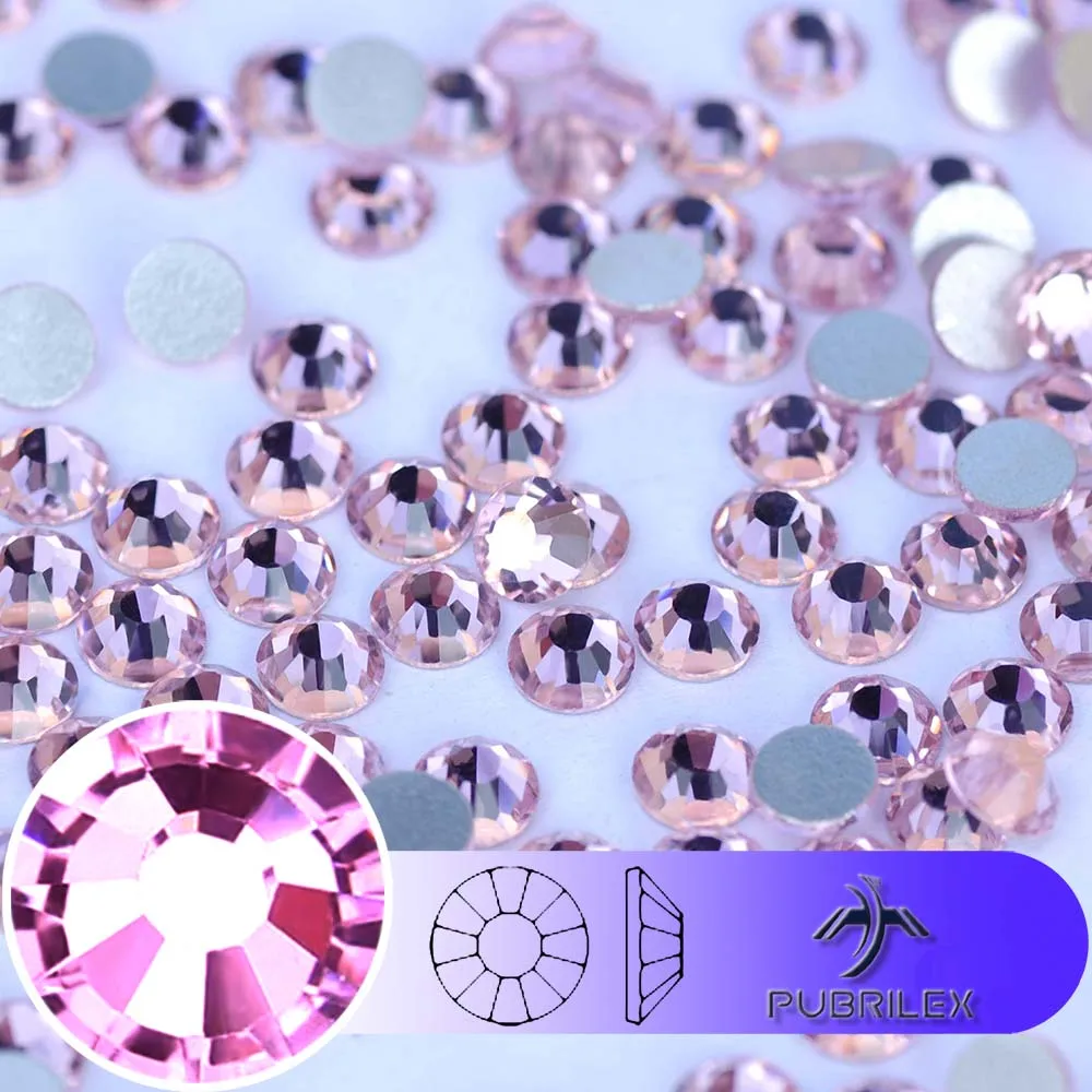 Light Rose Nail Art Non-hotfix Glass Rhinestones Crystal Rhinestone Pixie Silver back Stone For Applique Garment Craft Nail