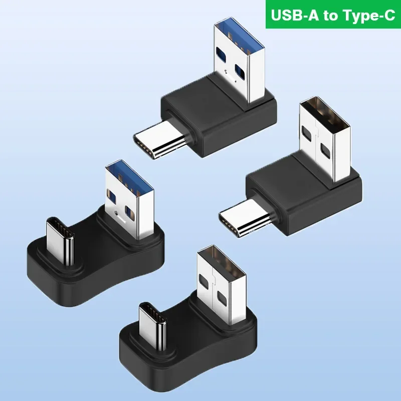 

Угловой разъем типа C «папа» на USB A «папа» 3.1 OTG Передача среднего изгиба U-образный адаптер USB3.1 Высокоскоростные данные