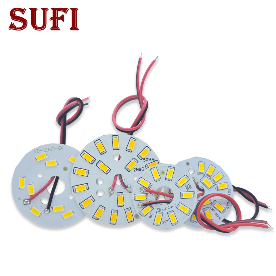 3W 5W 7W 9W 12W 15W 18W 24W 36W LED PCB Light Board SMD 5730 LED Chips With 15CM Wire Modification Light Panel Akcesoria