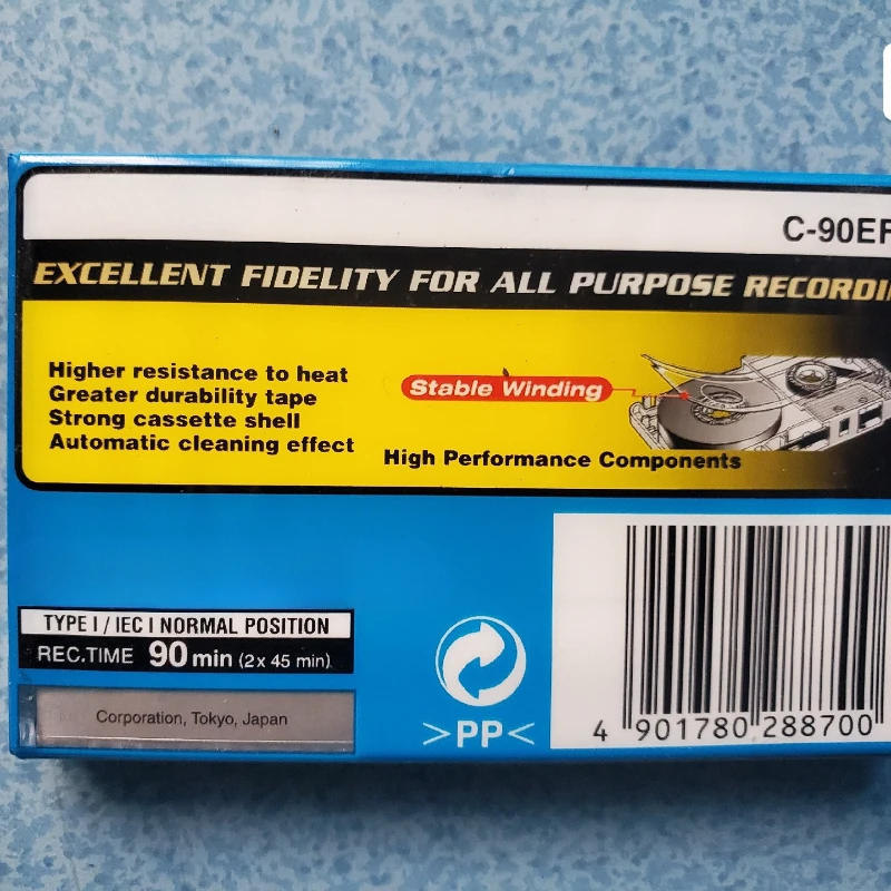 1PC EF90 Minutes Blank Tape New High Clarity Magnetic Audio Tape Standard Cassette Blank Tape Tape Recorder Tapes