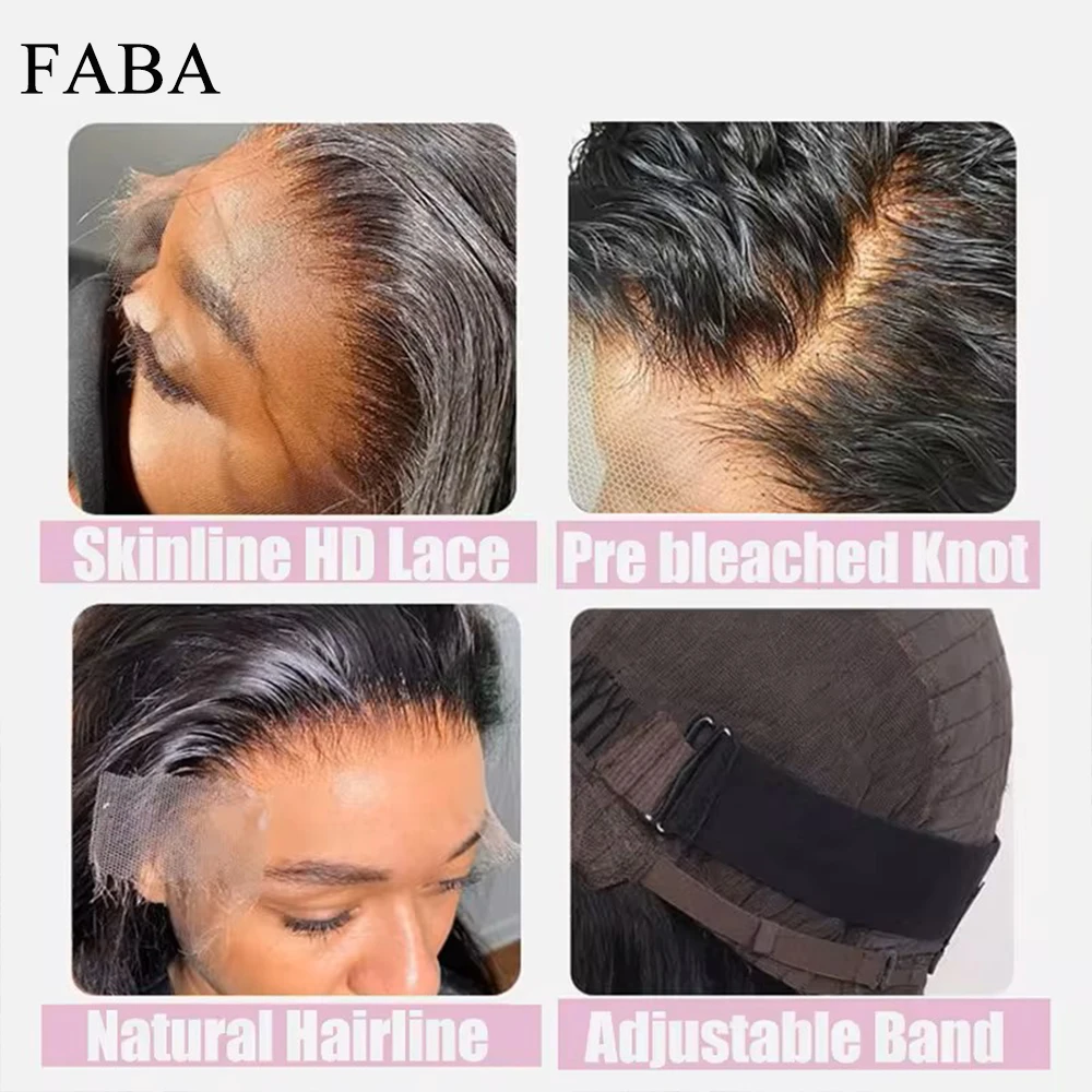 FABA-Peluca de cabello humano rizado con malla frontal, postizo con ondas profundas, 13x4, 180% de densidad