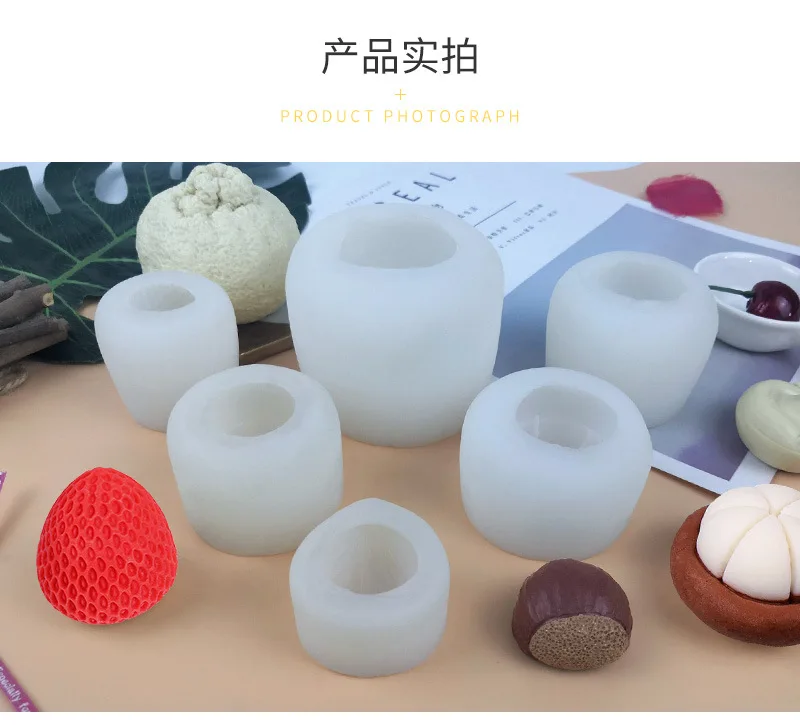 Orange Fruit Candle Mold DIY Strawberry Cake Decor Mold 3D Pumpkin Lemon Scented Candle Plaster Mold Soap Making Home Decor Gift