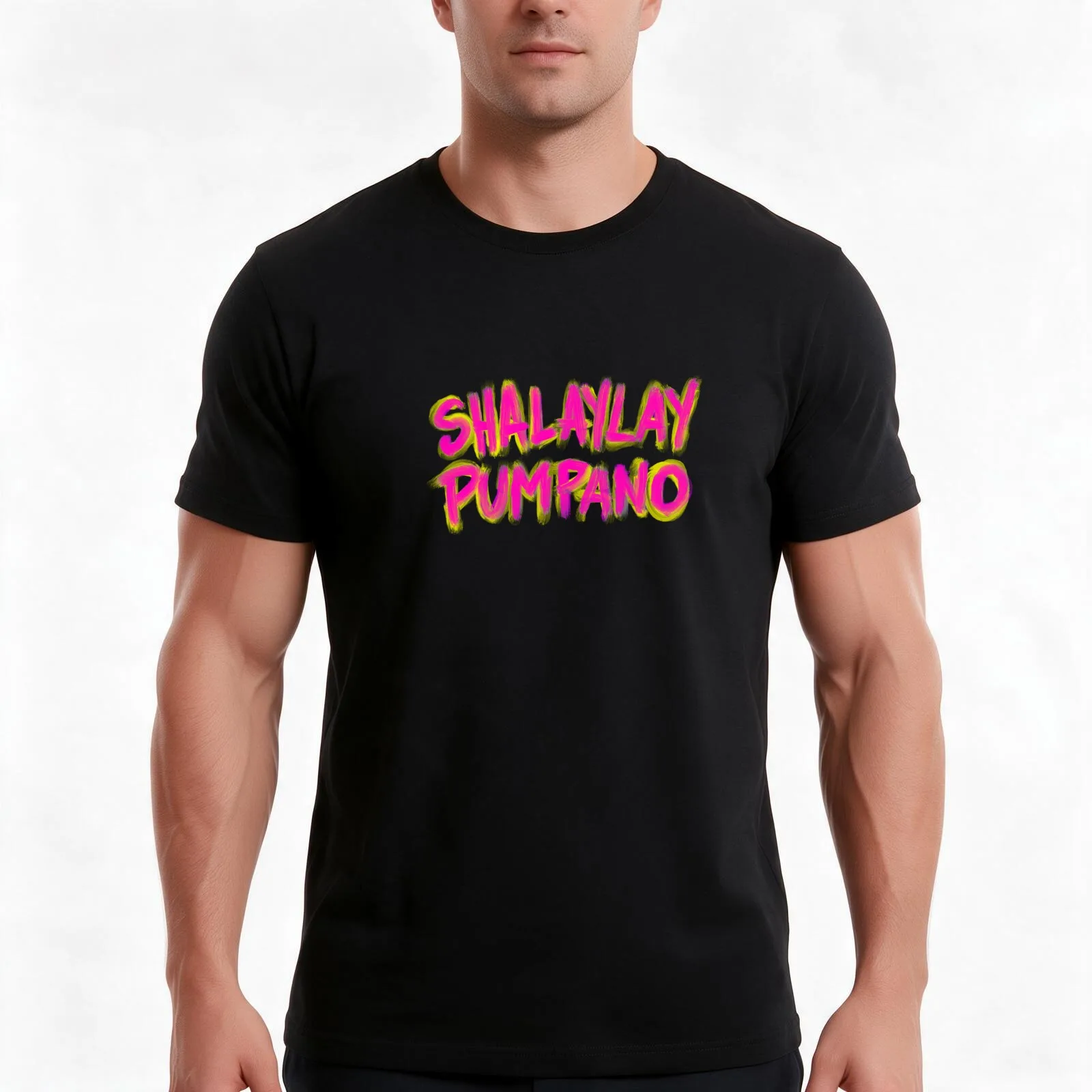 Shalaylay Pumpano T-Shirt, Summer Casual Cotton Tee, Oversized Streetwear Tops, Vintage Graphic Print, Loose Fit Short Sleeve