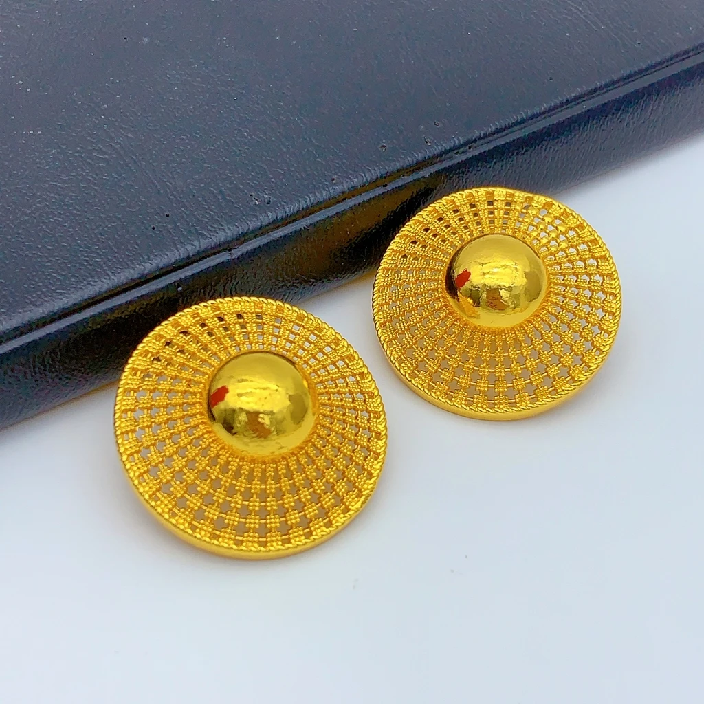 Luxuriöses afrikanisches 24k vergoldetes Halsketten- und Ohrring-Set für Frauen, indischer Dubai-Brautschmuck, Hochzeitsgeschenk, Großhandel – Detail 3