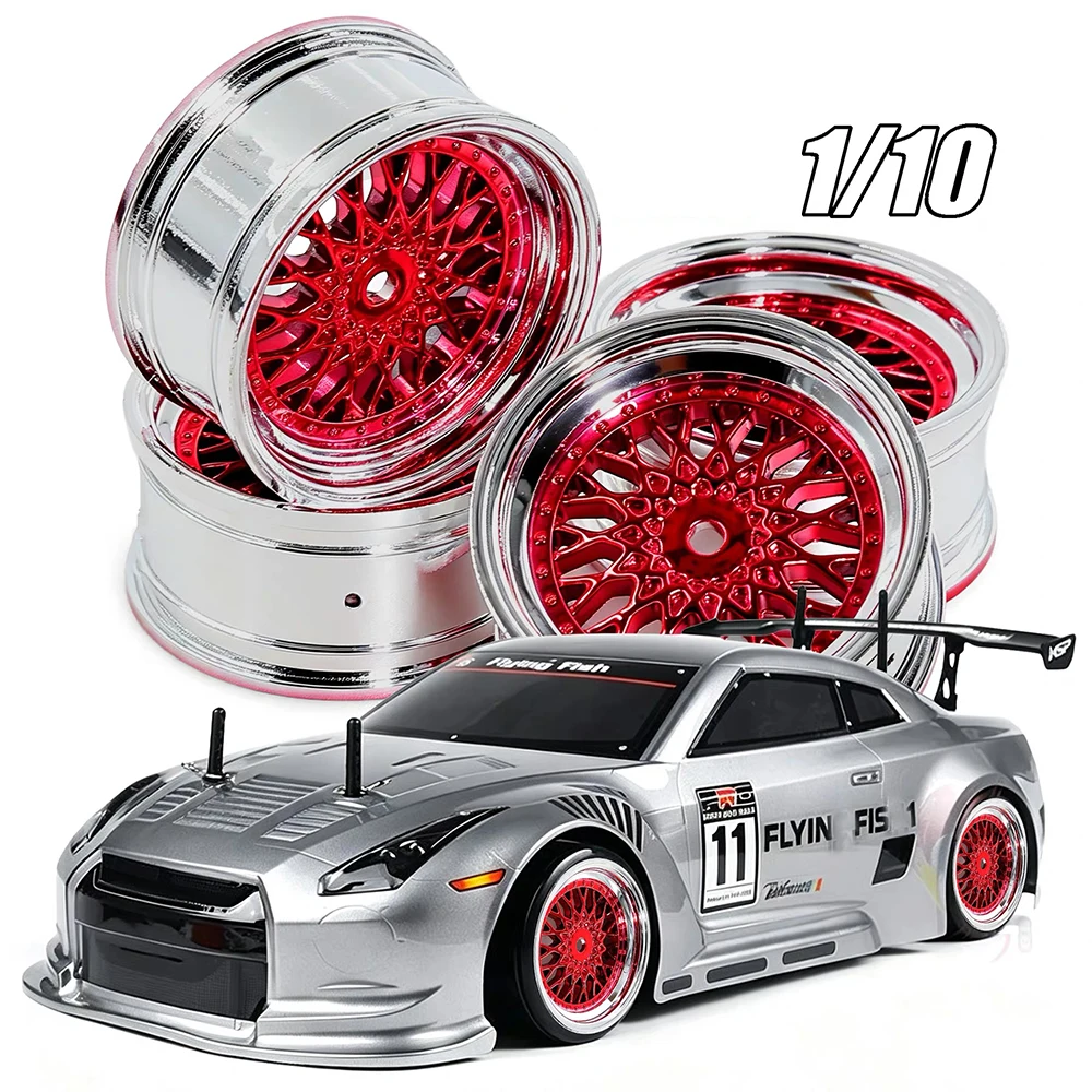 Dual Color 3mm Offset Wheel Hubs 4PCS For 1/10 RC Drift Car Tamiya TT01 TT02 XV01 XV02 HSP Sakura Upgrade Parts