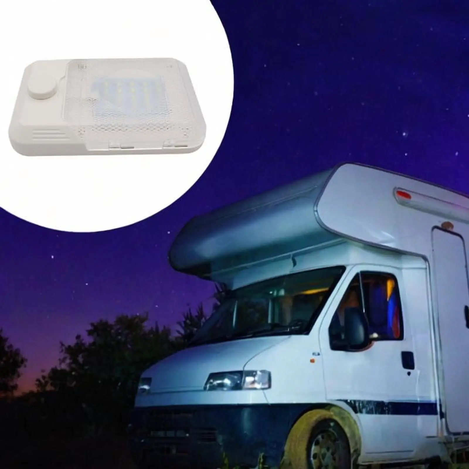 RV Interior Ceiling Light LED Single Dome Lamp 12V Dimmable Bright 400LM for Camper Van
