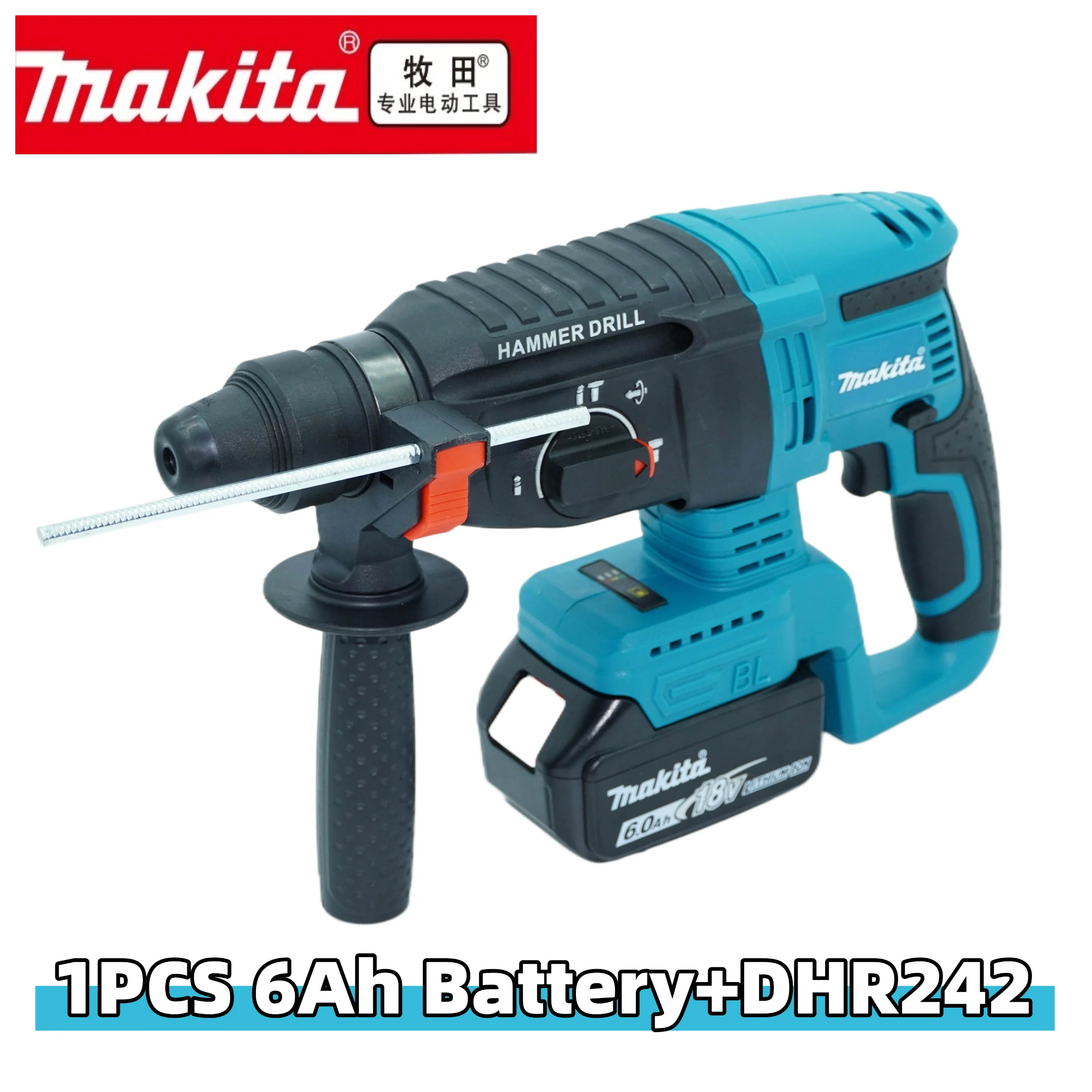 ? Originele Makita DHR242 18V Borstelloze Accu-Boorhamer 26mm Beton 4500S/min 3-Modus Zwaar Professioneel ?