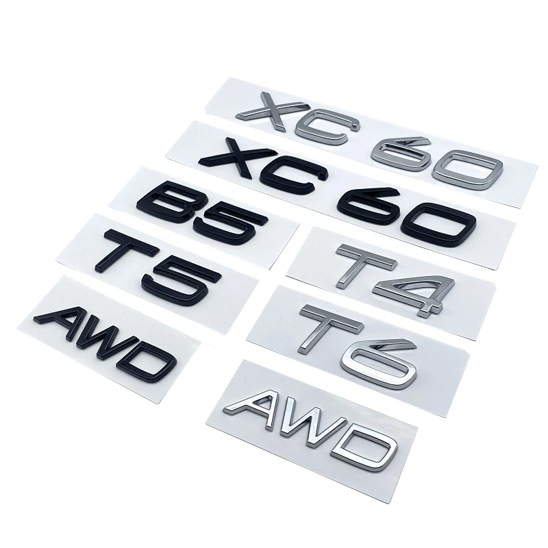 3D AWD B5 T4 T5 T6 Logo emblema insignia calcomanía coche pegatina para Volvo XC60 automóvil maletero letras emblema coche pegatina trasera