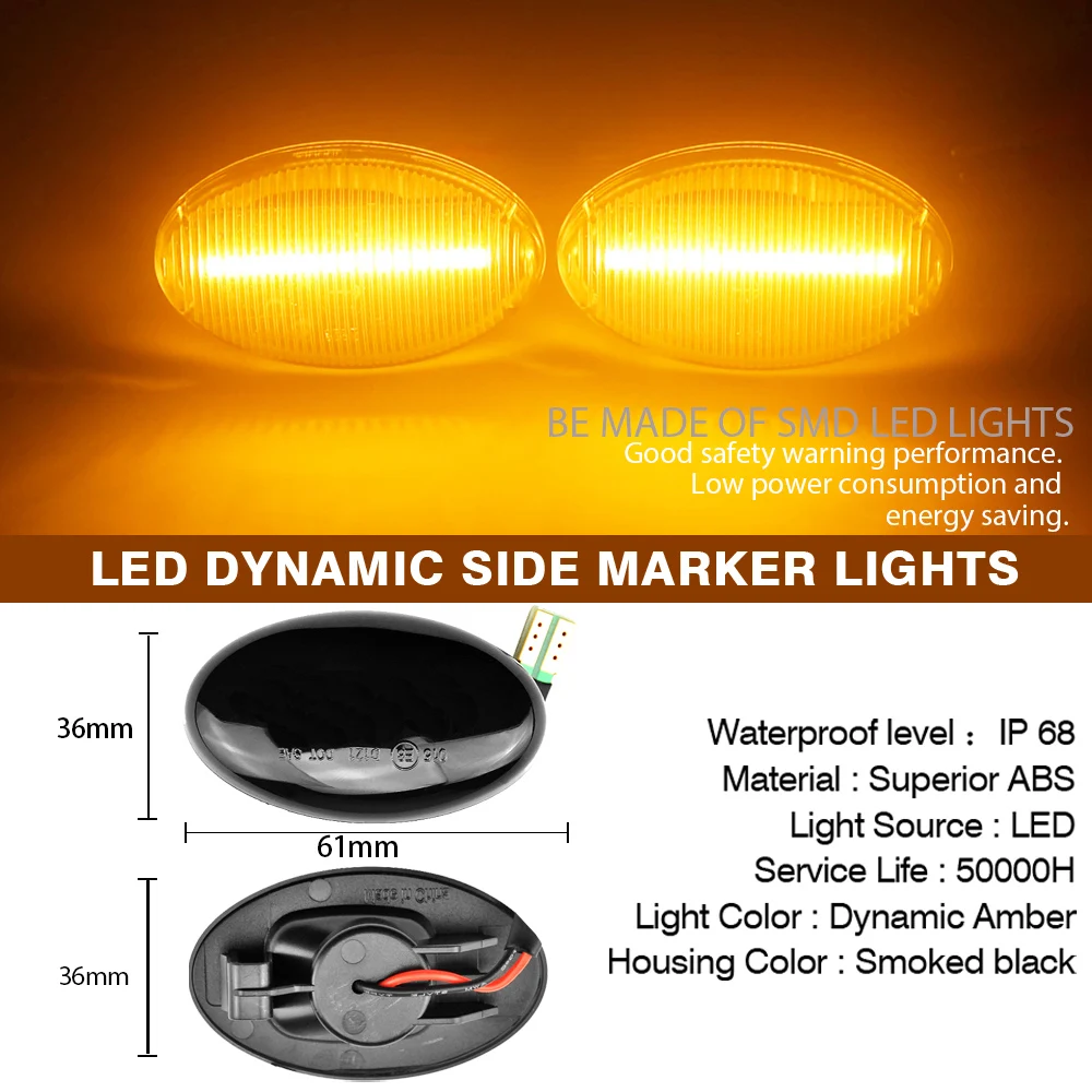 Dynamic Blinker LED Turn Signal Side Marker Lights For Mercedes-Benz W168 W639 W447 Citan W415 Smart 450 452 Car Accessories