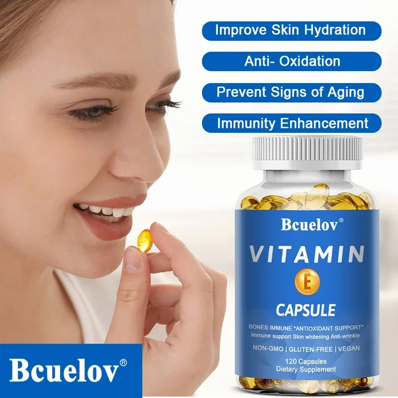 Capsules de vitamine E (d-alpha Tocophérol) à 400 UI, améliore l'hydratation de la peau, anticontinuité et soutien immunitaire