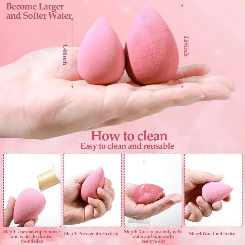 15pcs Makeup Sponge Set With Storage Jar Air Cushion Puffs Soft Beauty Eggs Loose Powder Puff Makeup Eggs Specially Designed