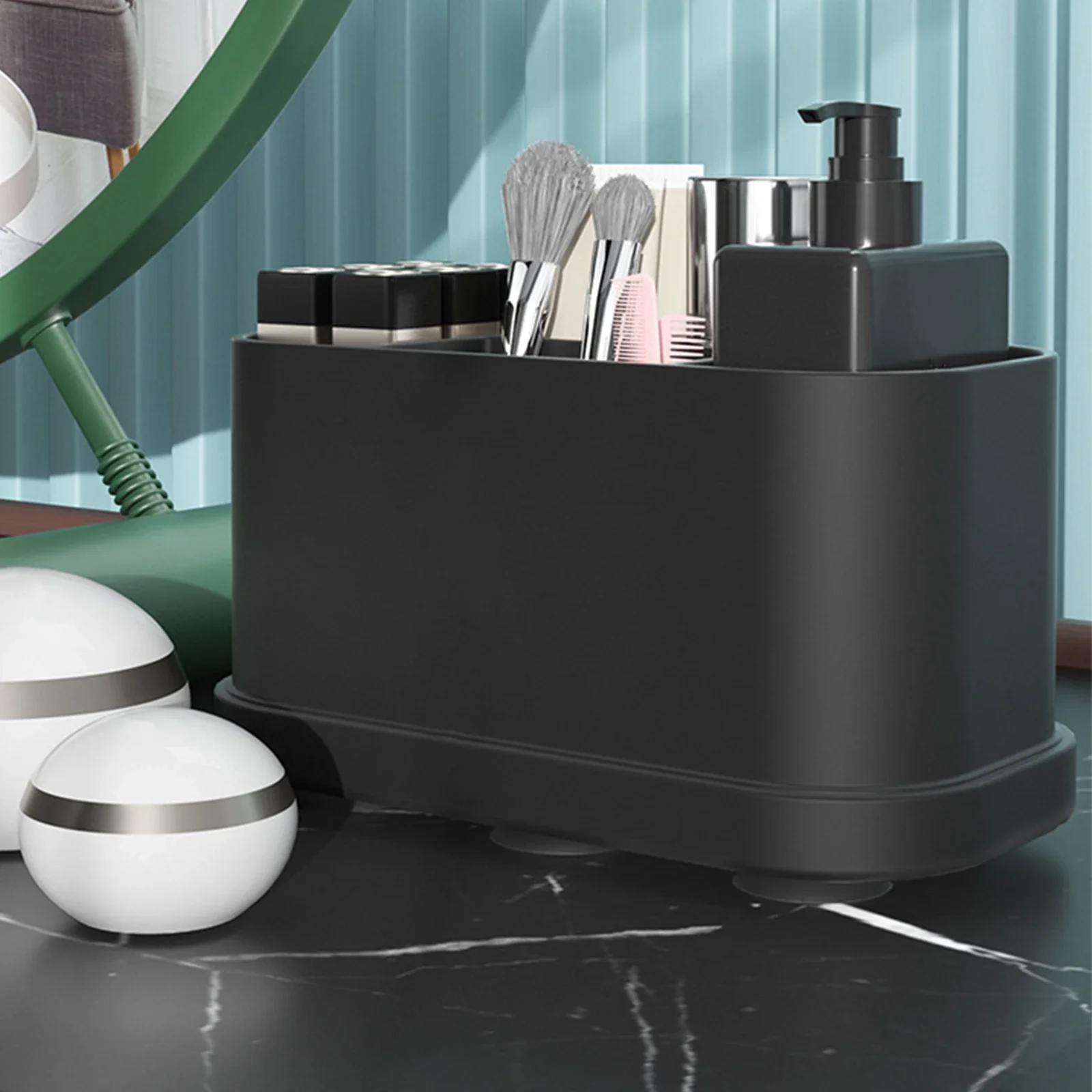 For Countertop Suction Cup Organizers 5 Slots Toothbrush Holders Bathroom Electric Tooth Brush Toothpaste Storage Holder