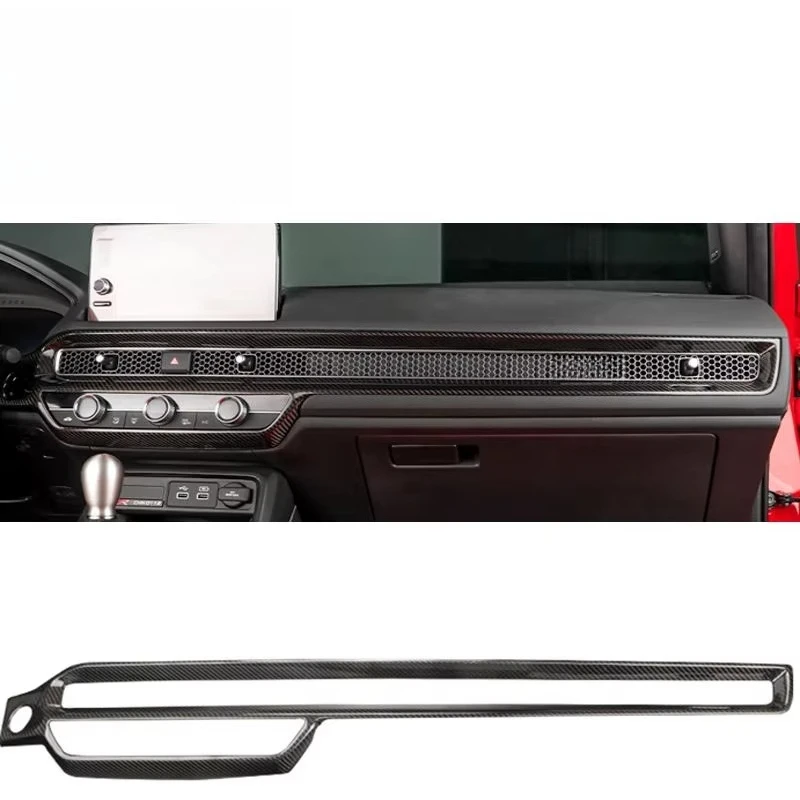

Durable FORHonda Civic R-FL5 Console Dashboard Trim Decorative Cover Dry Carbon Fiber 2022