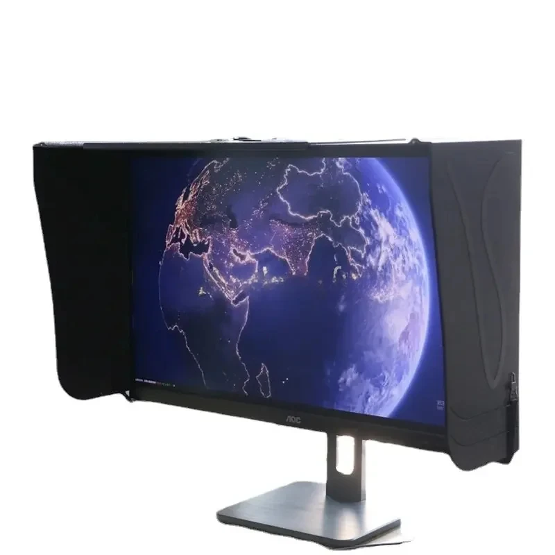 Computer Monitor Hood Desktop for 17-27-Inch 41-66cm Width Sun Visor Printing And Repairing Design