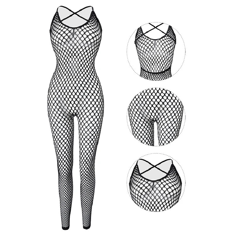 Erotic Sex Outfit Adult Fishnet Toys Bdsm Body Stockings Crotchless Plus Size Lingerie Women\'s Porno Bandage Underwear Dames Set