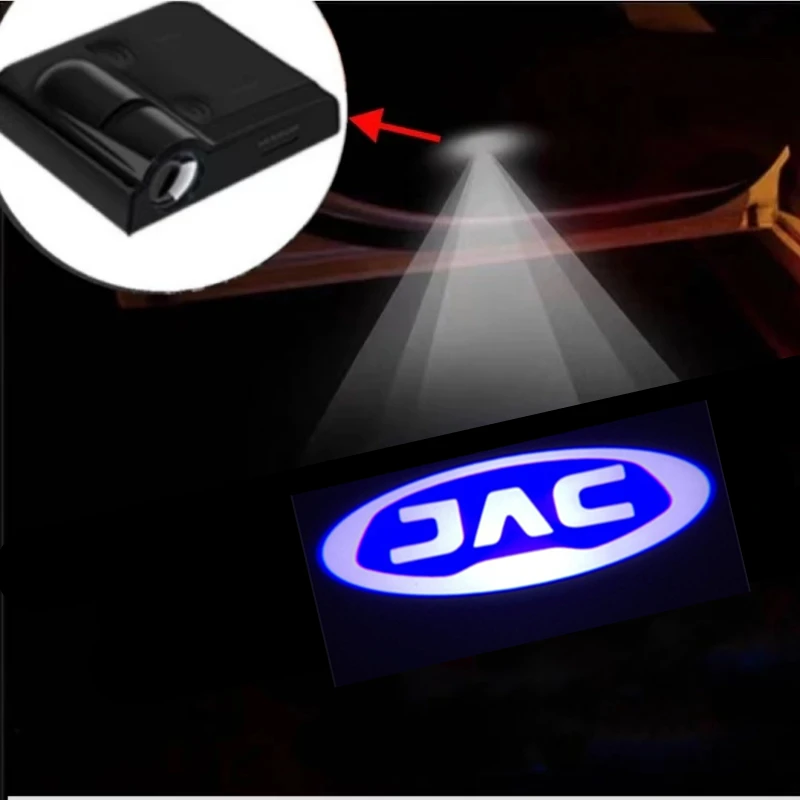 2Pcs LED Car Door Projector Courtesy Light Accessories For JAC Logo Refine Rein S2 J3 Board Vapour JS2 JS4 S3 JS3 J2 J5 J6 J7 KN