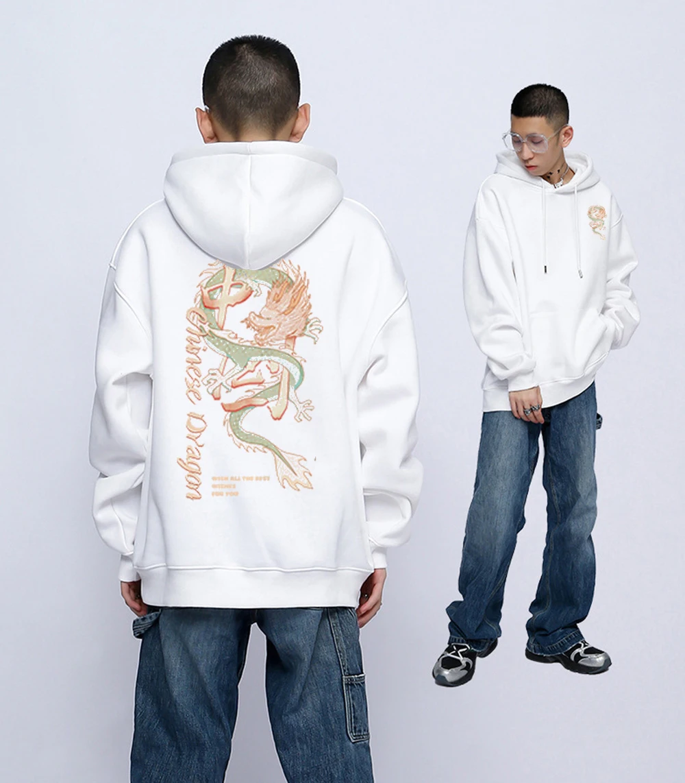 Chinese Mythical Beast Dragon Graphic Print Women Men Hoodies Sweatshirt Winter Long Sleeve Hooded Pullover For 2024 New Year