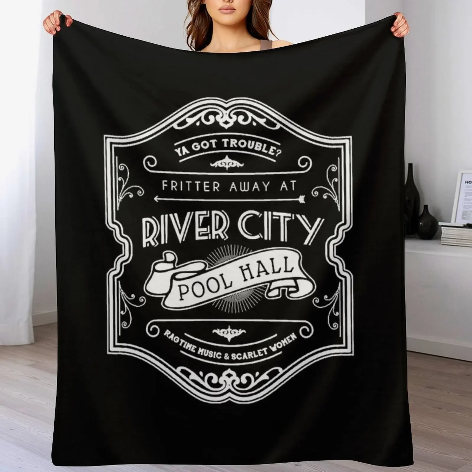 

River City Pool Hall Throw Blanket Beautifuls Flannels Hair Blankets