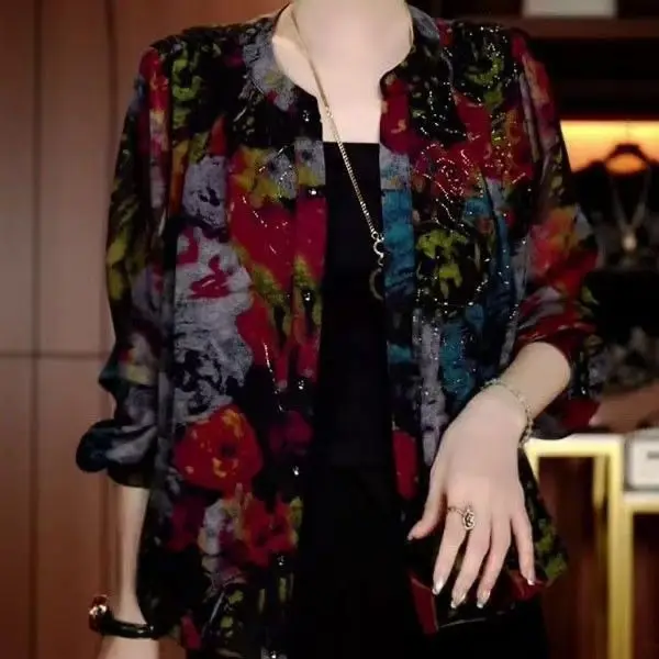 

Stylish Elegant Casual Loose Print Versatile Top