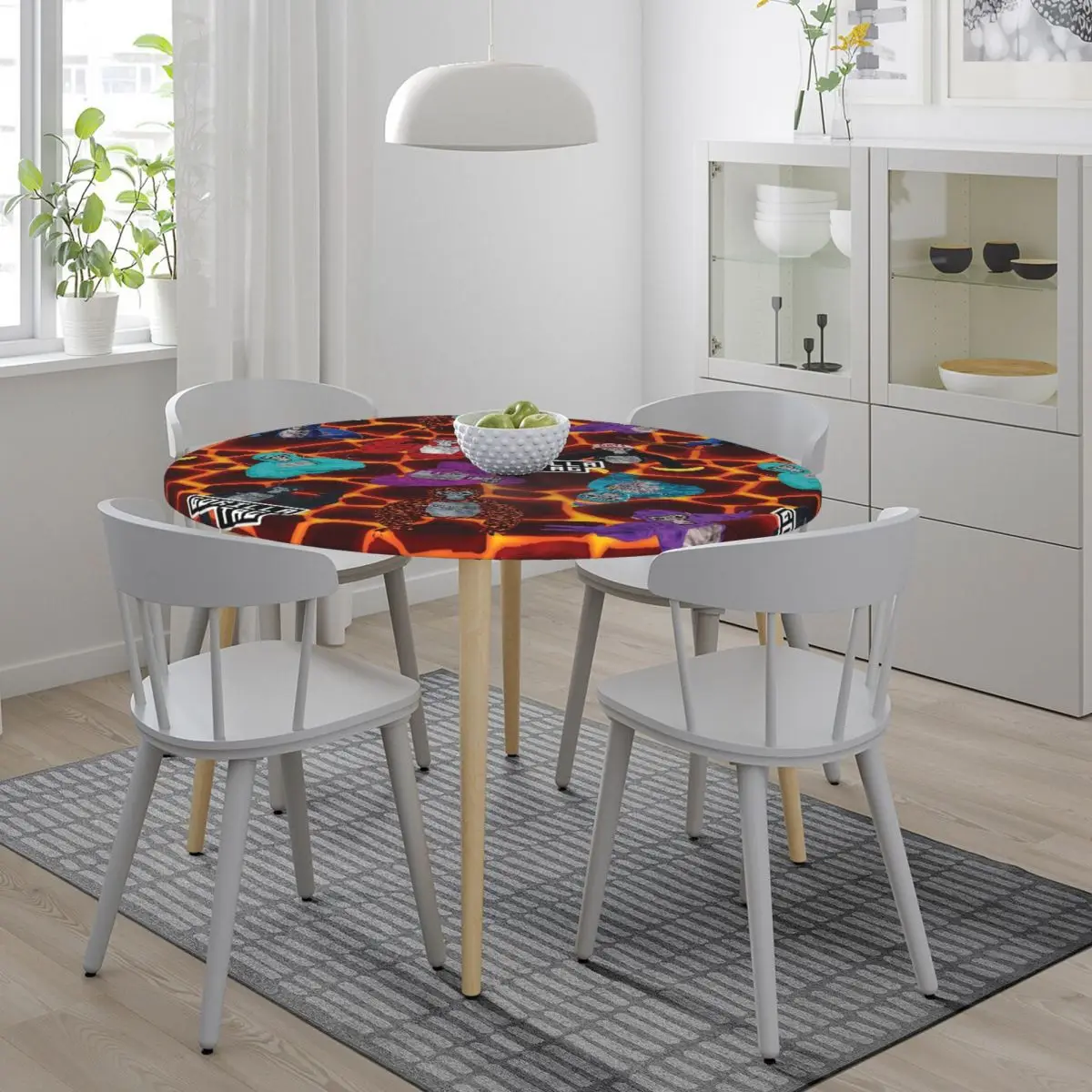 Gorilla Tag Lava Monke Party Waterproof Round Tablecloth Oilproof Table Cloth for Kitchen Events Dining Table Cover