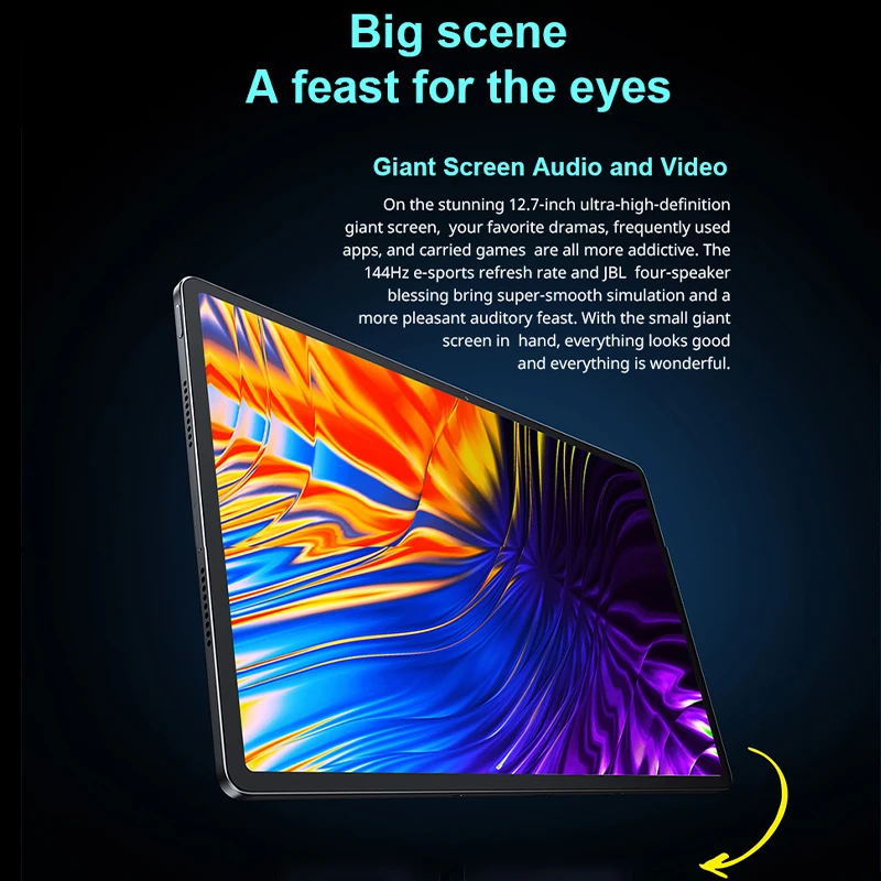 ROM globale Lenovo Xiaoxin Pad Pro Tablet da 12,7 pollici MTK Dimensity 8300 Display LCD 144Hz Fotocamera posteriore da 13 MP Batteria da 10200 mAh