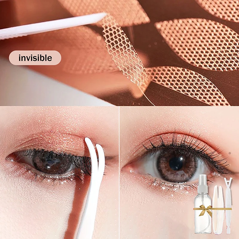 

10Sheets Invisible Eye-Lifting Sticked Double Eyelid Lift Tape Sticker Eyelid Patches Beauty Tool Spray Water Instant Adhesive