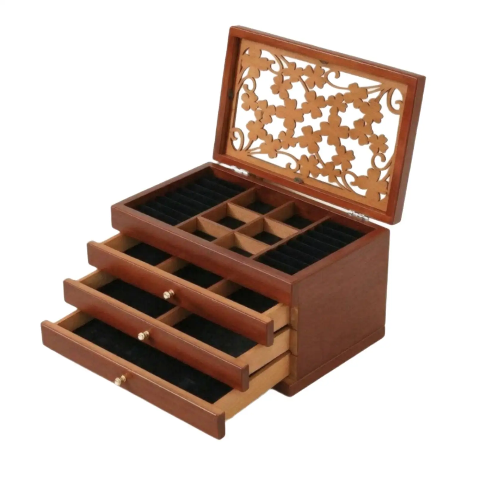 Wooden Jewelry Box Spacious Jewelry Box with Drawers Elegant for Bedroom