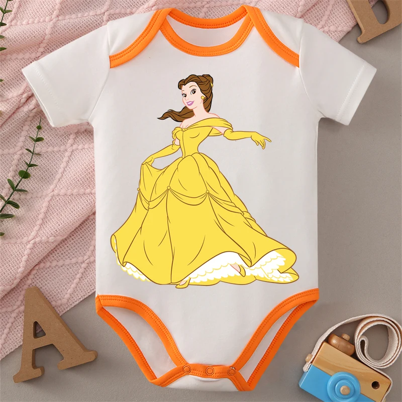 

Disney MINISO Princess Series Print 100% Cotton Baby Cloths Jumpsuit Onesie Bodysuit for 0-12 Months Newborn Best Gift for Baby